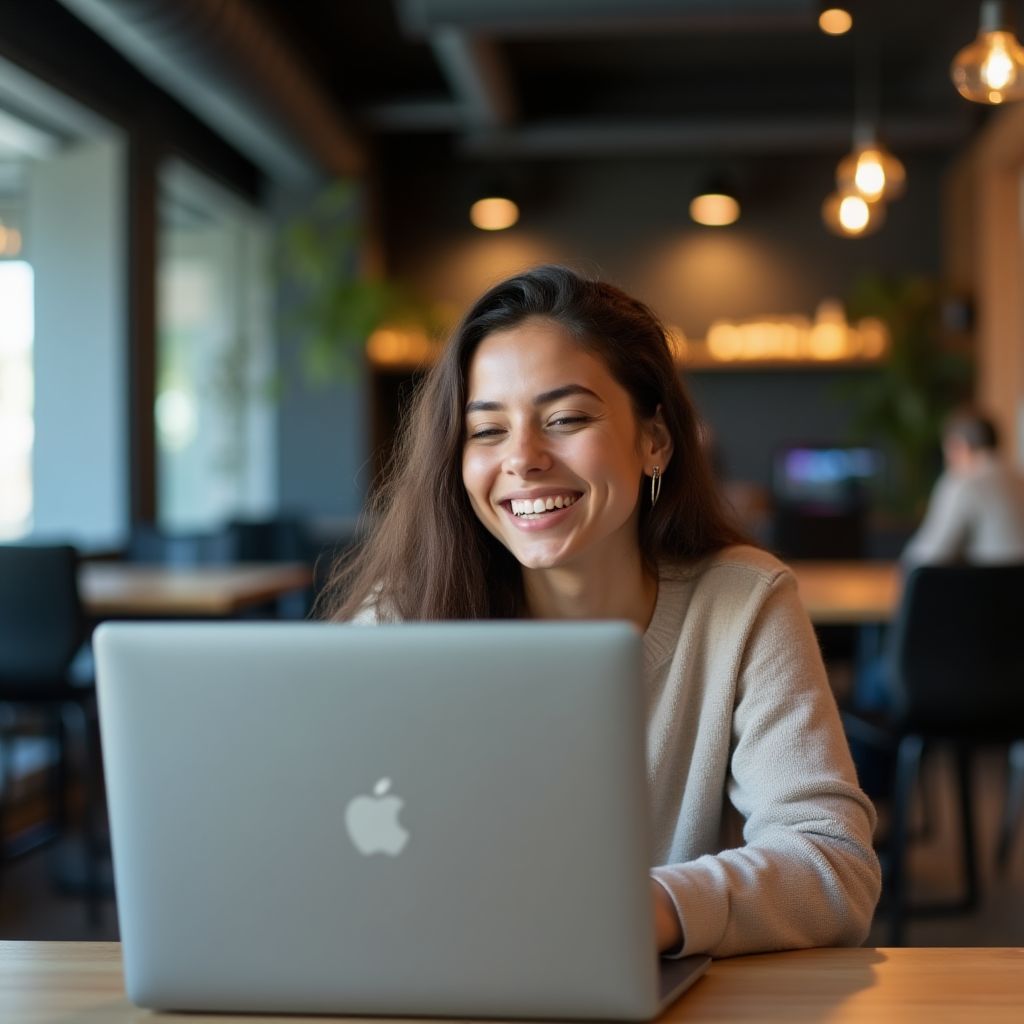 Joven emprendedora revisando su portafolio de inversiones